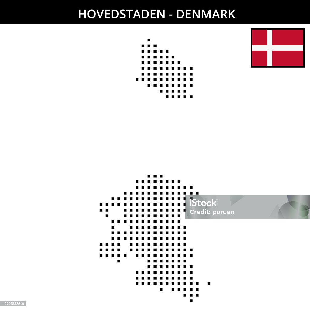 Pixels Denmark Medium Square Dotted Map Of Hovedstaden In Denmark Stock Illustration ...
