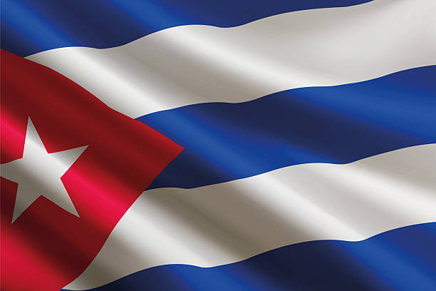 istock Cuba flag waving in the wind, detailed silk texture 2221841293