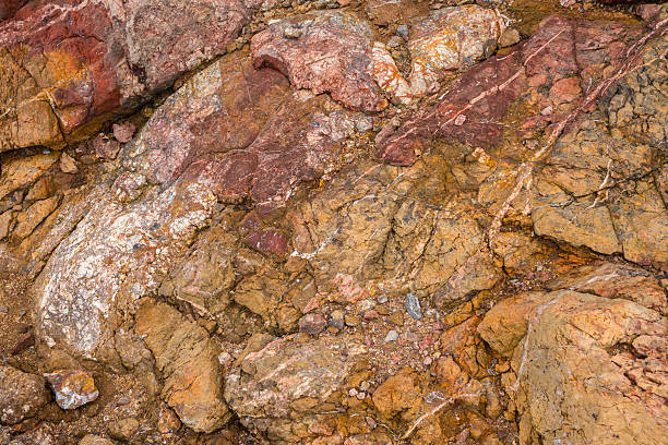 Colorful sedimentary rock surface with layers of brown and red Colorful sedimentary rock surface with layers of brown and red. n11 stock pictures, royalty-free photos & images