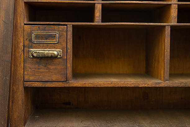 Old cabinet with shelves and drawer