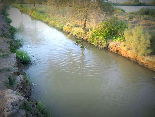 istock Watercourse, irrigation channel for agriculture purpose,  a rural landscape 2221851191