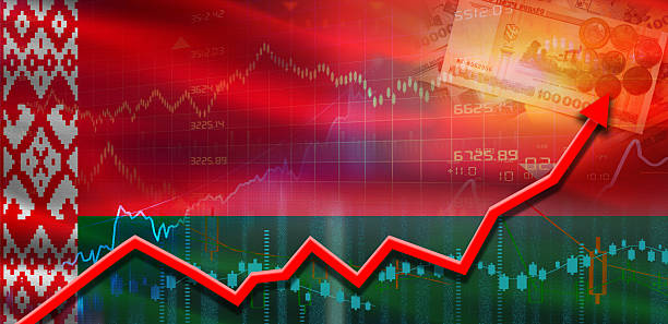 istock Belarus financial growth on market graph. Belarus economic growth on financial graph 2221855153