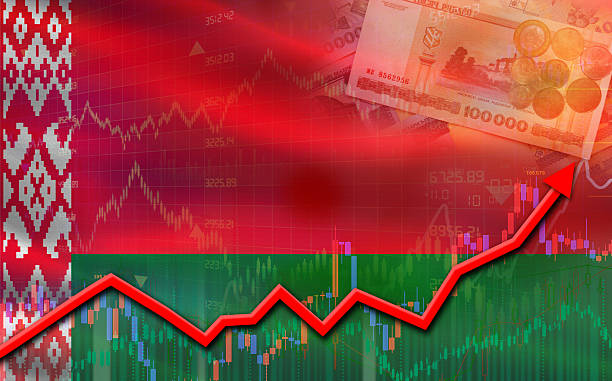 istock Belarus economic growth on financial graph. Belarus financial growth on market graph 2221855293