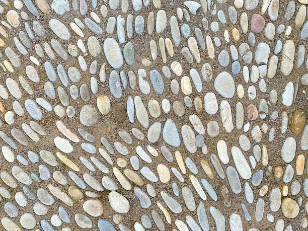 Close Up Pebble Mosaic Tile Background, pebble road, pebble wall