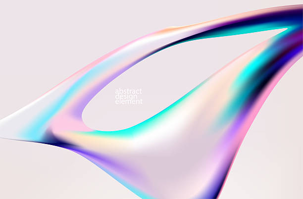 istock 3D Holographic liquid shapes. Colorful iridescent form on white background. 2221863469