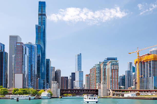 istock Vibrant sunny view of Chicago downtown skyline under a blue sky 2221864533