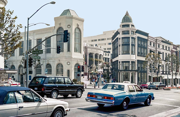 Rodeo Drive is a two-mile-long street in Beverly Hills, California, with its southern segment in the City of Los Angeles, known as one of the most expensive streets in the world.Photo from 1994.