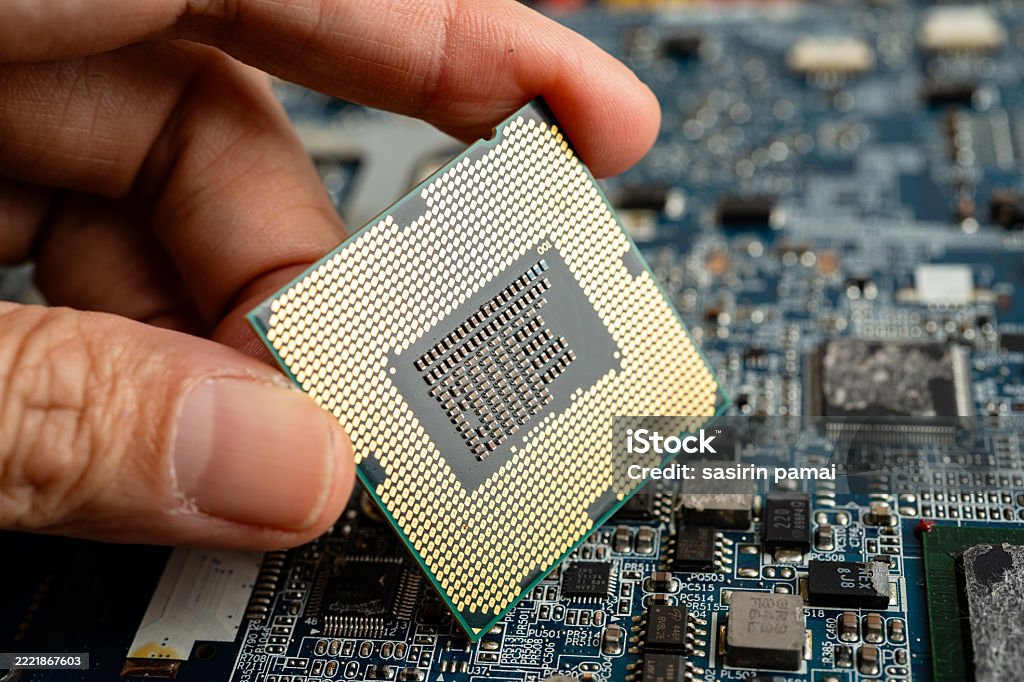 Central Processing Unit Cpu Chip Processor Of Computer Mainboard ...