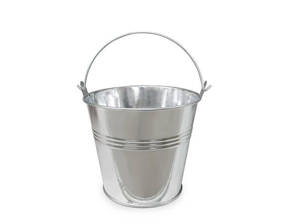 istock Metal bucket with raised handle on white background. 2221872321