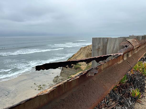 istock Severely Rusted & Bent Guardrail, Carlsbad 2221873918