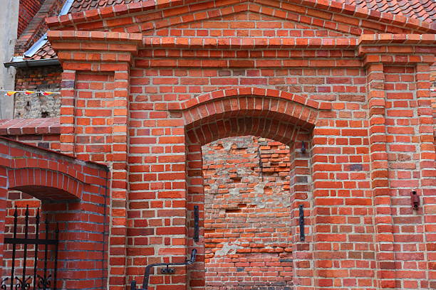 Red brick entrance and arch on it