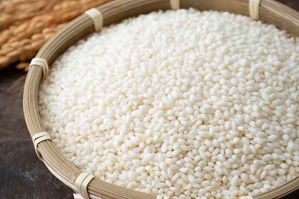 istock Glutinous rice in a bamboo strainer 2221879216
