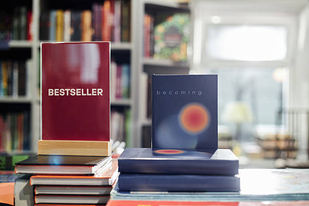 istock Stack of Books Featuring Bestseller and Becoming Displayed in Bookstore 2221883930