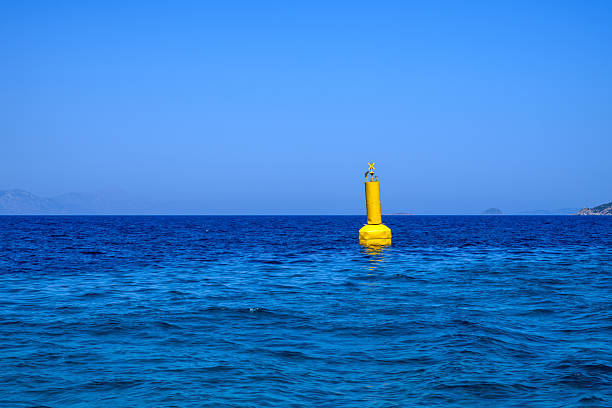 Yellow Buoy in the Mediterranean Sea in Turkey