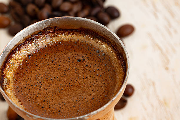 istock Turkish coffee with foam in copper turk 2221887892