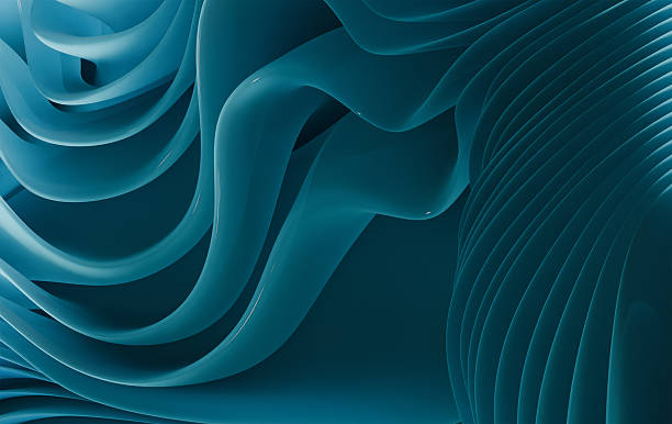 istock Soft and Glossy Blue Layers in a Futuristic Abstract Composition 2221892158