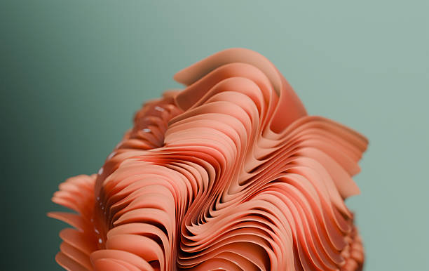 Elegant Curved Layers in Peach Tones for Creative Wallpaper