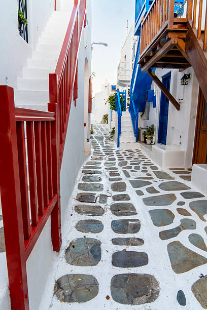 Narrow streets of Mykonos, Greece