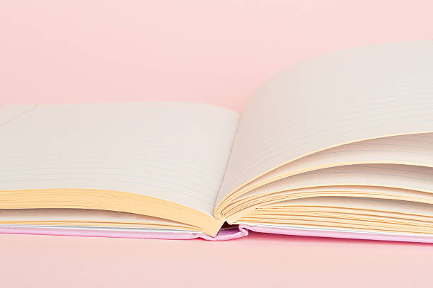 Copybook Mockup, Pink Notebook on Office Desk with Copy Space for Text, Moleskin Template