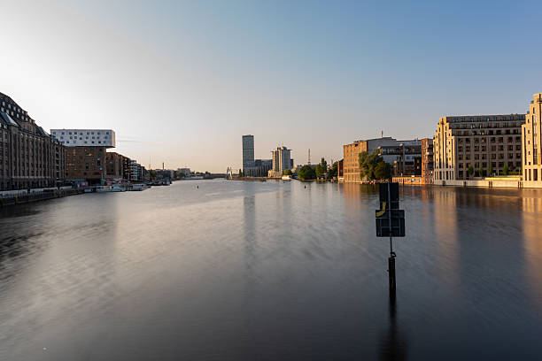 Long exposure of the Spree River at sunrise.
