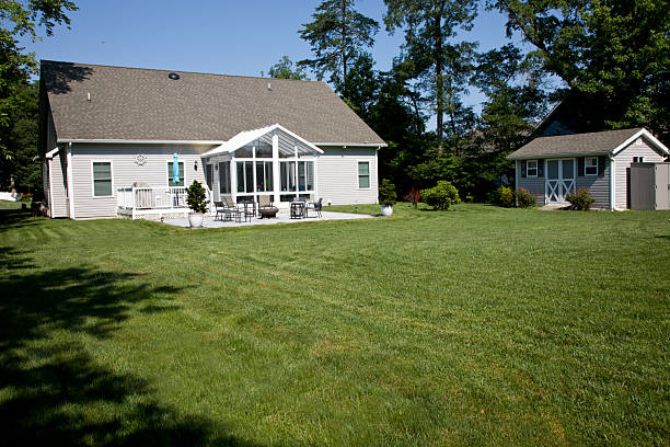 istock Suburban home backyard and house 2221899230