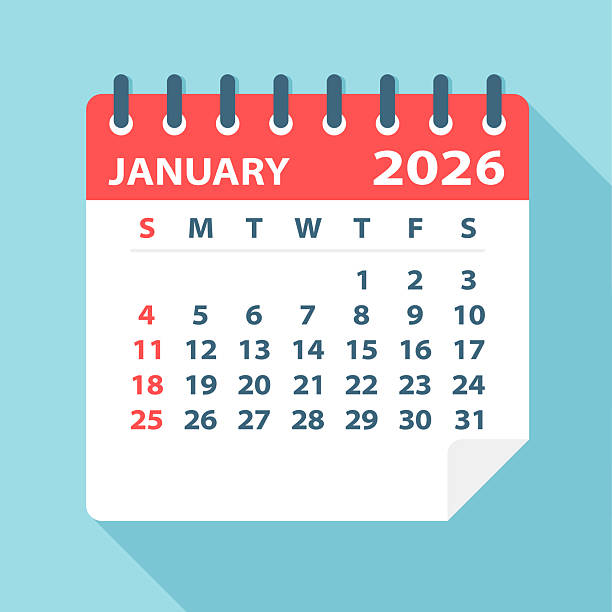 January 2026 Calendar Leaf - Vector Illustration January 2026 Calendar Leaf - Illustration. Vector graphic page january stock illustrations