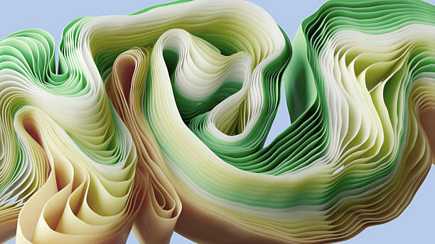 istock Abstract Green and Beige Layers with Soft Organic Curves on Light Background 2221919328