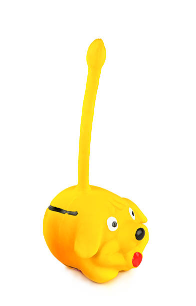 istock Small rubber dog (pet toy) isolated on white background. 2221923018