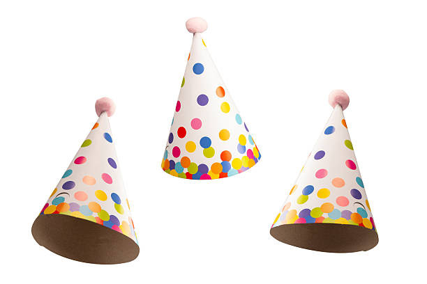 istock Colorful birthday cap isolated on white background 2221929011