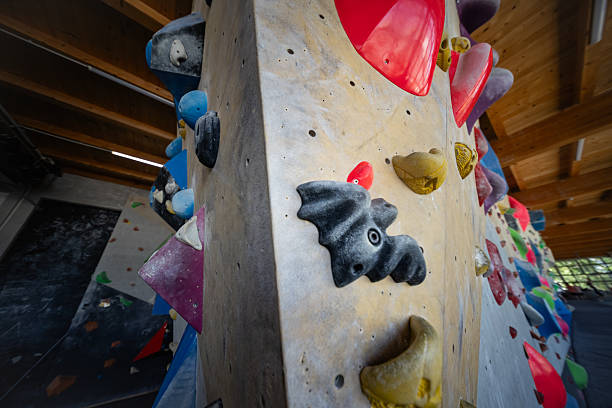 Details of an indoor climbing gym