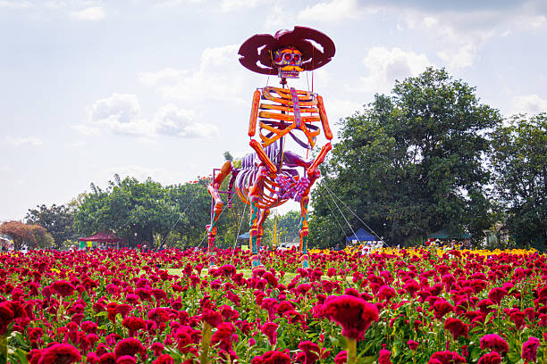 Atlixco Puebla, Mexico; October 27th 2024: Catrinas Valley dead of the dead decoration