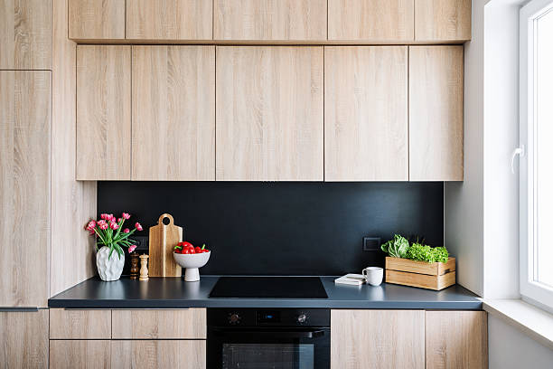 istock Modern kitchen interior featuring elegant decor and vibrant food arrangements 2221945658