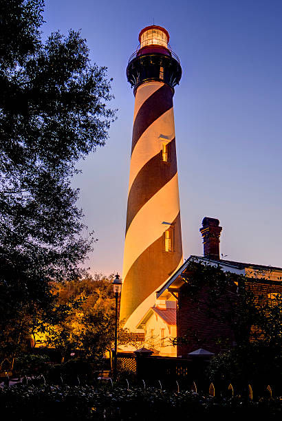 Lighthouse in St. Augustine, FL photographed at twilight