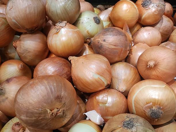 Close up view of onions
