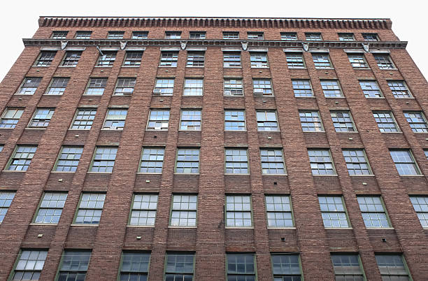 A large industrial factory building with brown brick in Kansas City, Missouri