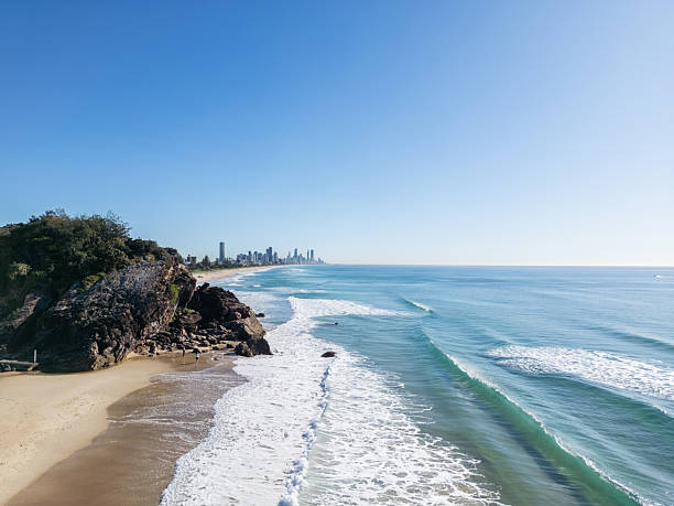 Queensland Gold Coast, Australia - September 07, 2024: Broadbeach at sunrise with people enjoying the view