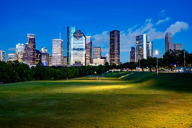 istock Downtown Houston at dusk 2221975755