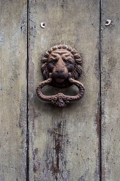 istock Old door with a lion. 2221989450