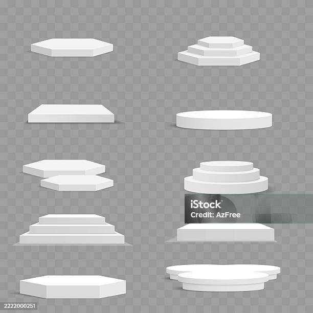 Podium Css Comprehensive Set Of White Product Podiums And Stages Vector Stock ...