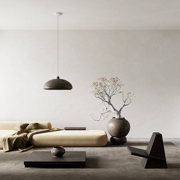 istock Modern living room harmony with neutral tones. 3D illustration 2222001223