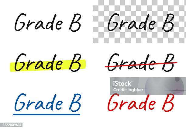 B5 Underline Example Grade B Handwritten Text Highlighted Crossed Out Underlined On Blank ...