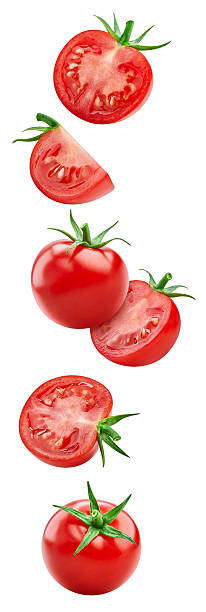 istock Fresh organic tomato with leaves isolated 2222010175