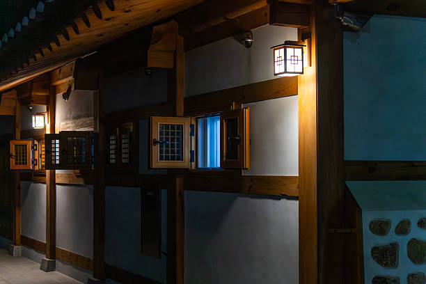istock traditional Korean house in the night 2222014457