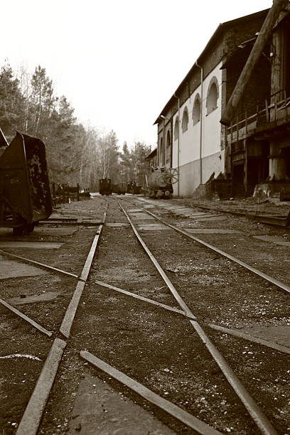 Abandoned Railroad Tracks in Sepia Tones