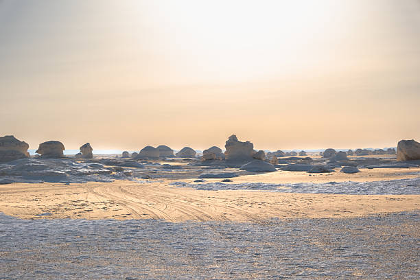 istock White rock formations and sand dunes in Egypt's White Desert, natural desert landscape 2222028122