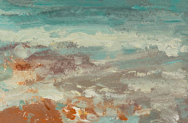 istock Sea oil painting. Abstract turquoise seascape. 2222041052