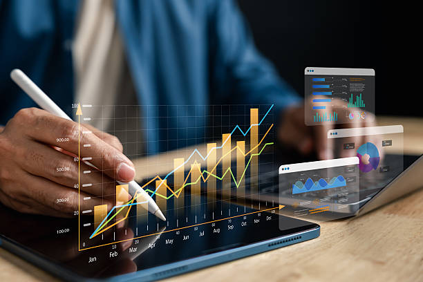 istock Financial chart and investment graph analysis stock on tablet screen 2222043509