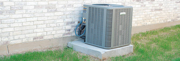 istock Panorama view insulated refrigerant line set copper pipes in foil-faced foam insulation connect outdoor HVAC condenser unit to indoor air handler, cooling, heating, UV protection, Princeton, Texas 2222043589