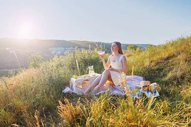istock Relaxing outdoor picnic with fresh drinks, nature, and peaceful solitude 2222062963