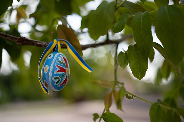istock A beautifully painted Easter egg, decorated with vibrant colors 2222064466